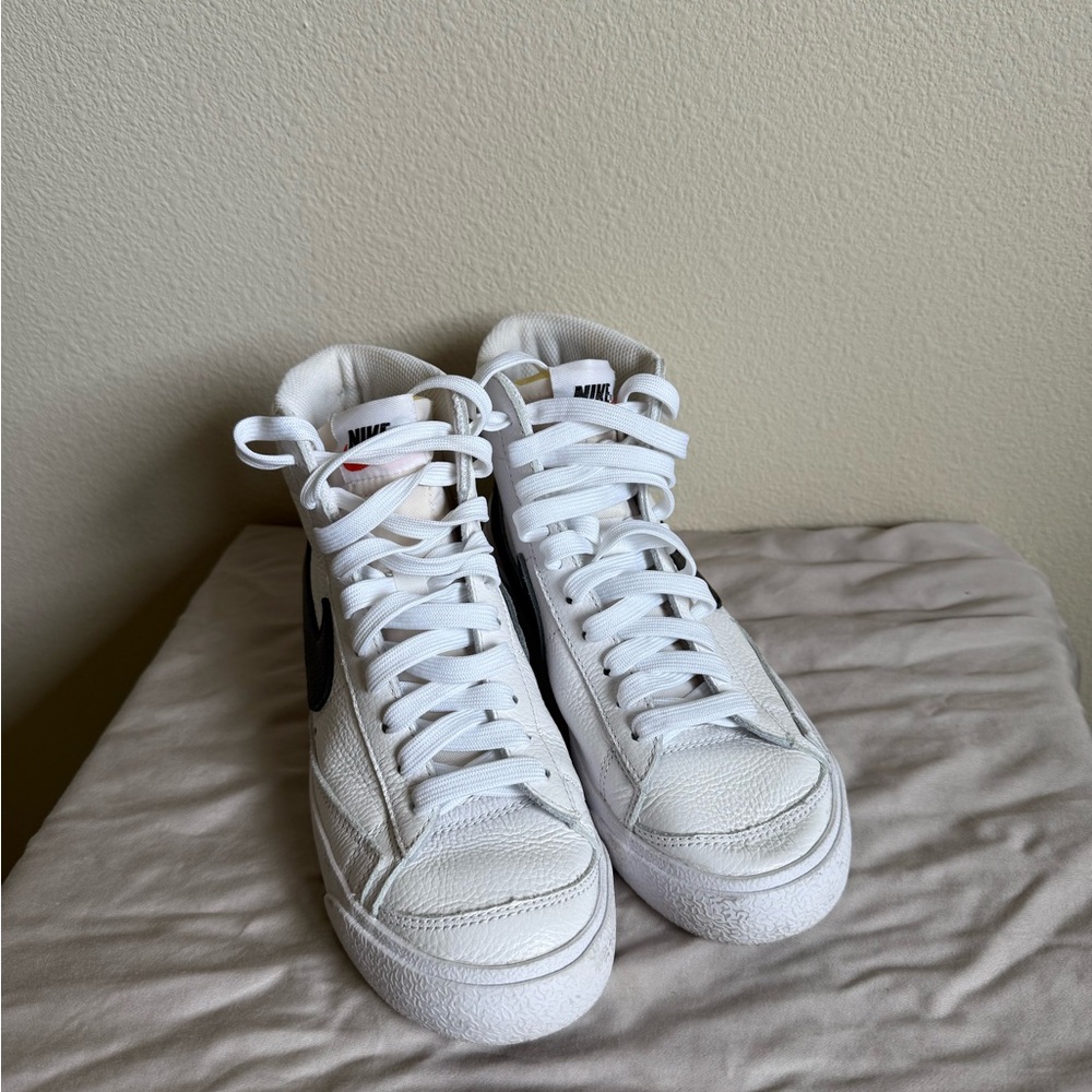 Nike White and Black High-Top Sneakers